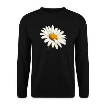 Weiße Margeritenblüte Natur Blumen Design  - Unisex Pullover - Schwarz - Vorne - Alina (178cm) & Michal (187cm)