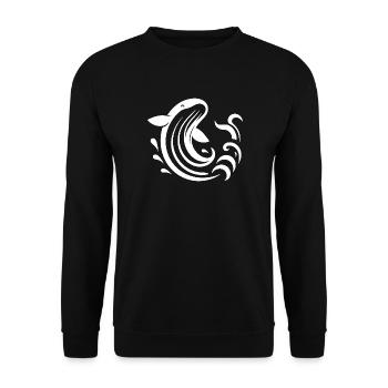 Silhouette de baleine bondissante Motif de la mer - Sweat-shirt Unisexe - noir - Devant - Alina (178cm) & Michal (187cm)