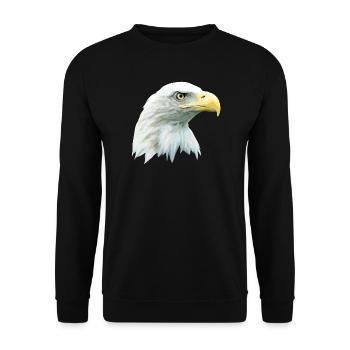 Adlerkopf, Weißkopfseeadler, Adler, Greifvogel aus - Unisex Pullover - Schwarz - Vorne - Alina (178cm) & Michal (187cm)