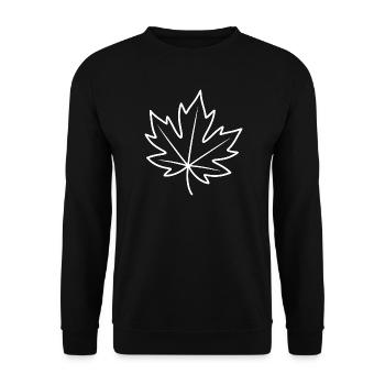 Maple Leaf Linien-Outline - Unisex Pullover - Schwarz - Vorne - Alina (178cm) & Michal (187cm)