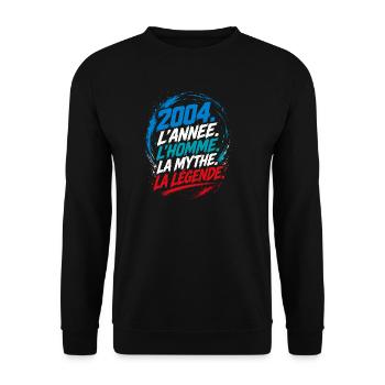 2004 L'année L'homme La Mythe La Légende - Sweat-shirt Unisexe - noir - Devant - Alina (178cm) & Michal (187cm)