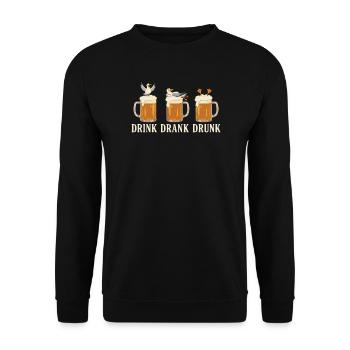 Boire, boire, bière, boire Plage des mouettes - Sweat-shirt Unisexe - noir - Devant - Alina (178cm) & Michal (187cm)