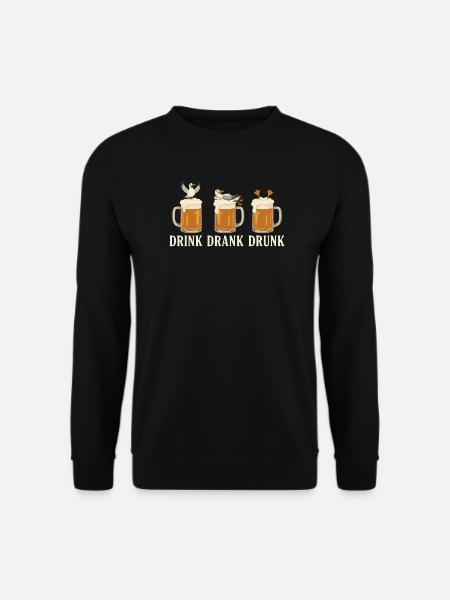 Drink Drank Drunk Beer Seagulls Beach - Unisex Sweatshirt - black