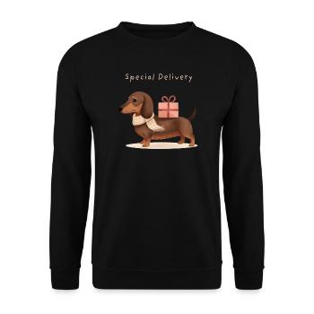 Cadeau spécial de teckel à Noël - Sweat-shirt Unisexe - noir - Devant - Alina (178cm) & Michal (187cm)
