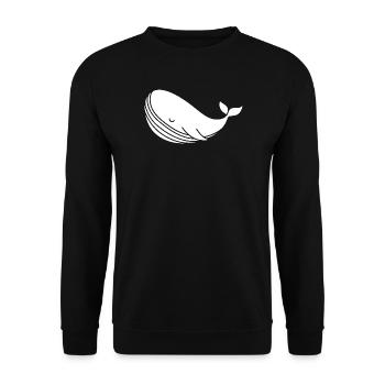 Whale silhouette minimalist sea motif - Unisex Sweatshirt - black - Front - Alina (178cm) & Michal (187cm)