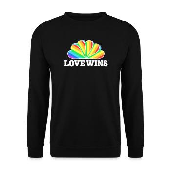 Love Wins - Rainbow Statement Design - Sweat-shirt Unisexe - noir - Devant - Alina (178cm) & Michal (187cm)