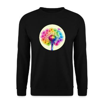 Rainbow Dandelion - Unisex Sweatshirt - black - Front - Alina (178cm) & Michal (187cm)