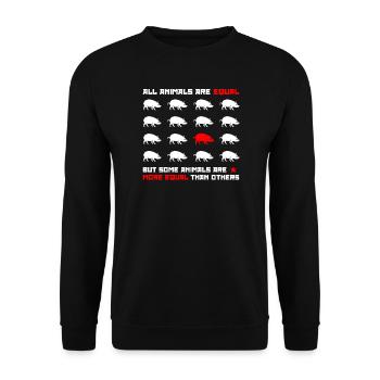 All animals are equal 2 - Unisex Sweatshirt - black - Front - Alina (178cm) & Michal (187cm)