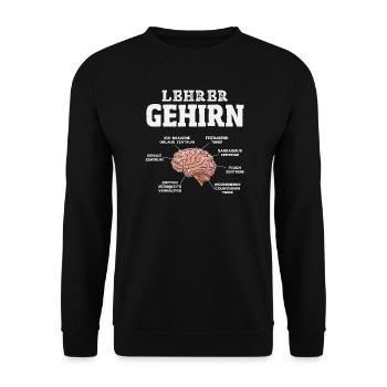 Lehrer Gehirn Unterricht - Unisex Pullover - Schwarz - Vorne - Alina (178cm) & Michal (187cm)