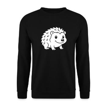 Hedgehog Silhouette Autumn Animal Motif - Unisex Sweatshirt - black - Front - Alina (178cm) & Michal (187cm)