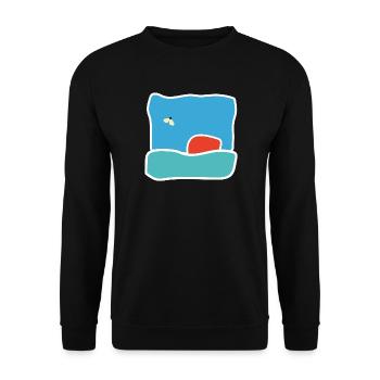 Midge in flight – flying insect - Unisex Sweatshirt - black - Front - Alina (178cm) & Michal (187cm)