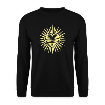 Heart Sun Radiant Heart - Unisex Sweatshirt - black - Front - Alina (178cm) & Michal (187cm)