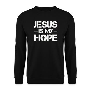 Jésus est mon espoir - Sweat-shirt Unisexe - noir - Devant - Alina (178cm) & Michal (187cm)