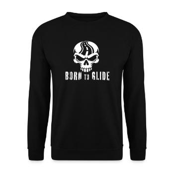 skull_negativ - Unisex Pullover - Schwarz - Vorne - Alina (178cm) & Michal (187cm)