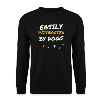 Easily Distracted By Dogs - Unisex Sweatshirt - black - Front - Alina (178cm) & Michal (187cm)