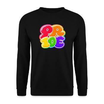 Pride Bubble Rainbow CSD Shirt Sticker - Unisex Sweatshirt - black - Front - Alina (178cm) & Michal (187cm)