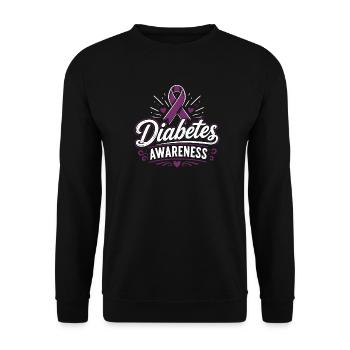diabetes awareness  - Sweat-shirt Unisexe - noir - Devant - Alina (178cm) & Michal (187cm)