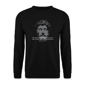 Marcus Aurelius Portrait - Unisex Sweatshirt - black - Front - Alina (178cm) & Michal (187cm)