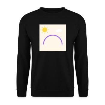 Purple bow in minimal sun - Unisex Sweatshirt - black - Front - Alina (178cm) & Michal (187cm)