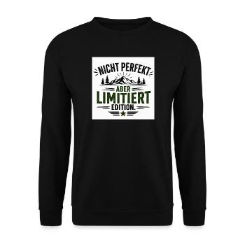 Nicht Perfekt Aber Limitierte Edition - Unisex Pullover - Schwarz - Vorne - Alina (178cm) & Michal (187cm)