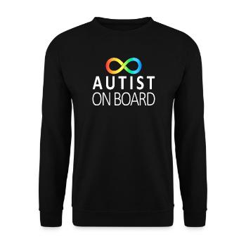 Autiste à bord : autocollants sur la neurodiversité - Sweat-shirt Unisexe - noir - Devant - Alina (178cm) & Michal (187cm)