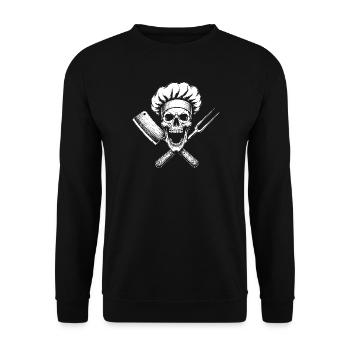 Cooking Skull - Unisex Sweatshirt - black - Front - Alina (178cm) & Michal (187cm)