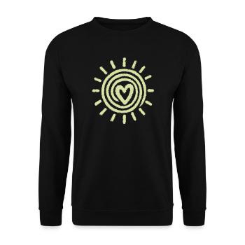 Sun Heart Hand Drawing - Unisex Sweatshirt - black - Front - Alina (178cm) & Michal (187cm)