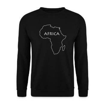 Africa Line Map in Black and White - Unisex Sweatshirt - black - Front - Alina (178cm) & Michal (187cm)
