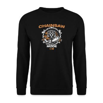 Chainsaw fashion wood making lumberjack woodsman - Unisex Sweatshirt - black - Front - Alina (178cm) & Michal (187cm)