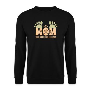 Tiny Kicks, Big Feelings – A Mother's Bond - Unisex Sweatshirt - black - Front - Alina (178cm) & Michal (187cm)