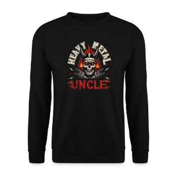 Heavy Metal Uncle Skull Rock Gift - Unisex Sweatshirt - black - Front - Alina (178cm) & Michal (187cm)