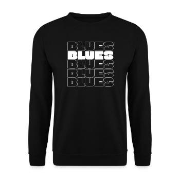 Typographie de la grille de répétition Blues en Audace, - Sweat-shirt Unisexe - noir - Devant - Alina (178cm) & Michal (187cm)
