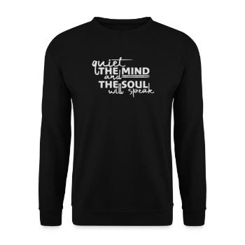 Silence L’esprit et l’âme parleront Ruhe Spruch - Sweat-shirt Unisexe - noir - Devant - Alina (178cm) & Michal (187cm)