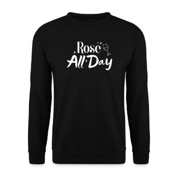 Rosé all day - Unisex Sweatshirt - black - Front - Alina (178cm) & Michal (187cm)