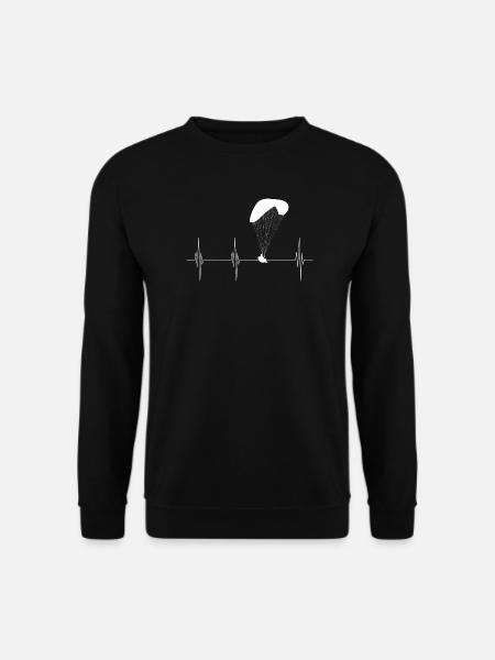 Heartbeat paraglider - Unisex Sweatshirt - black