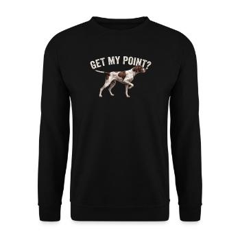 Comprends mon point - Chien de chasse Papa Pointer anglais - Sweat-shirt Unisexe - noir - Devant - Alina (178cm) & Michal (187cm)