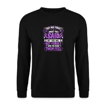 Alzheimers Awareness Ribbon Dementia Awareness - Unisex Sweatshirt - black - Front - Alina (178cm) & Michal (187cm)
