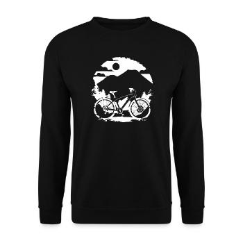 Mountain biking - Unisex Sweatshirt - black - Front - Alina (178cm) & Michal (187cm)