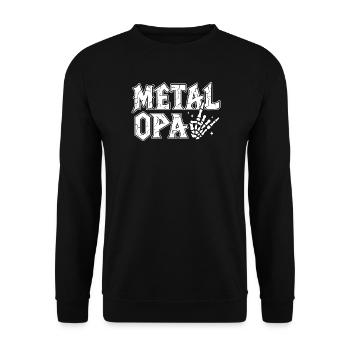 Metal Grandpa Heavy Metal Gift Rocker Skull - Unisex Sweatshirt - black - Front - Alina (178cm) & Michal (187cm)
