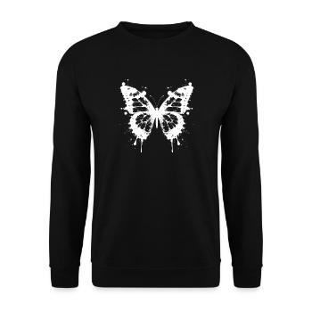 Butterfly Splash White - Unisex Sweatshirt - black - Front - Alina (178cm) & Michal (187cm)