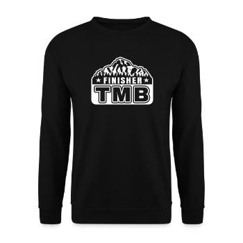 TMB Trek Alps Finisher Hiker Gift - Unisex Sweatshirt - black - Front - Alina (178cm) & Michal (187cm)