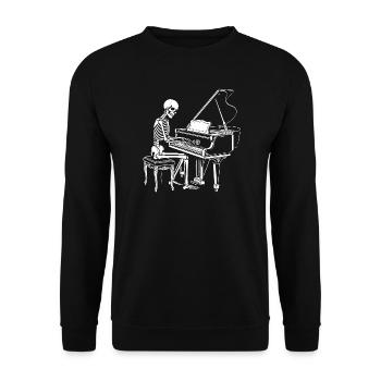 Squelette jouant du piano - Sweat-shirt Unisexe - noir - Devant - Alina (178cm) & Michal (187cm)