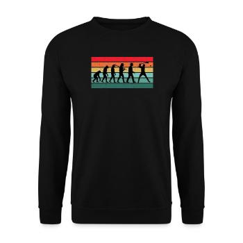 Hurling Player Coach Funny Team Hurlers Gift - Unisex Sweatshirt - black - Front - Alina (178cm) & Michal (187cm)