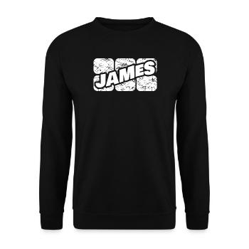 First name James - Unisex Sweatshirt - black - Front - Alina (178cm) & Michal (187cm)