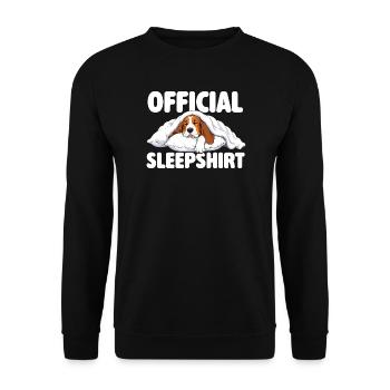 Offizielles Schlafshirt – Niedliche Basset Hound Dog Mom - Unisex Pullover - Schwarz - Vorne - Alina (178cm) & Michal (187cm)