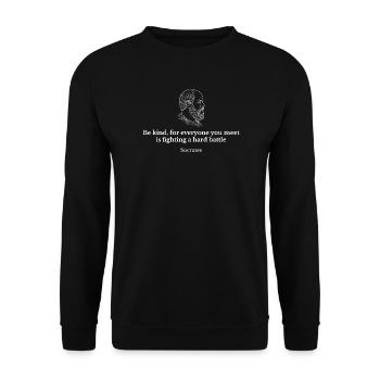 Socrates Kindness Quote Portrait - Unisex Sweatshirt - black - Front - Alina (178cm) & Michal (187cm)