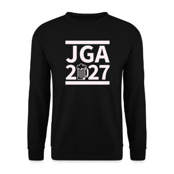 Bachelor Party 2027 Beer Celebration Design - Unisex Sweatshirt - black - Front - Alina (178cm) & Michal (187cm)