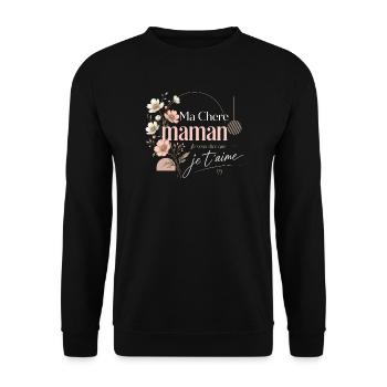 Ma Chère Maman Je T'aime - Cadeau Amour - Sweat-shirt Unisexe - noir - Devant - Alina (178cm) & Michal (187cm)