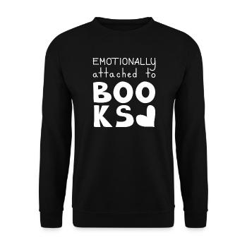 Emotionally Attached To Books, White - Unisex Sweatshirt - black - Front - Alina (178cm) & Michal (187cm)