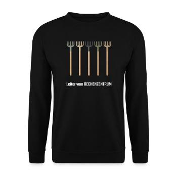 Leiter vom Rechenzentrum Gartenoutfit Gartenarbeit - Unisex Pullover - Schwarz - Vorne - Alina (178cm) & Michal (187cm)